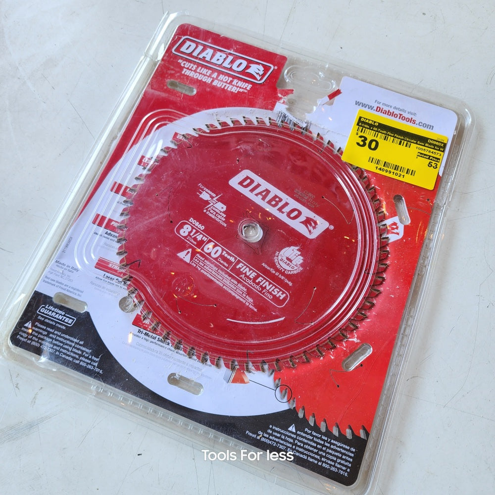 Diablo 8-1/4 in. X 60-teeth Fine Finish Circular Saw Blade Diablo 8-1/4 in. X 60-teeth Fine Finish Circular Saw Blade
